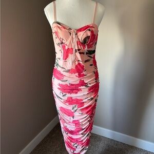 Floral Pink Bodycon Dress